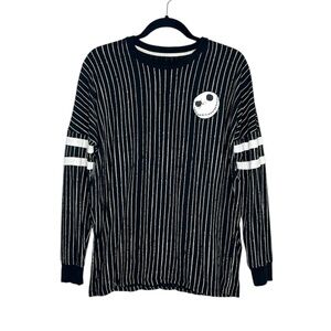 HalloweenTown Jack Skellington Black and Cream Striped Jersey Style Top size S